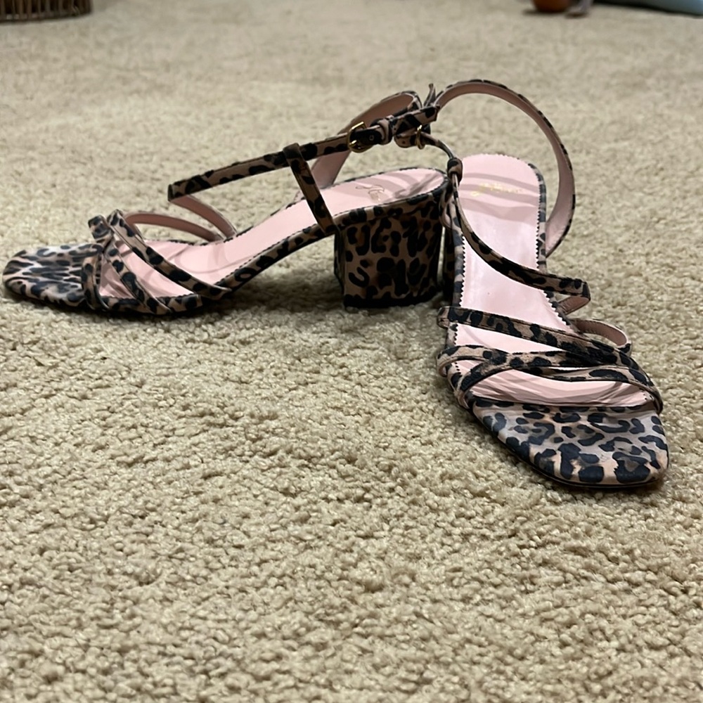 JCrew Leopard print strappy sandals size 10